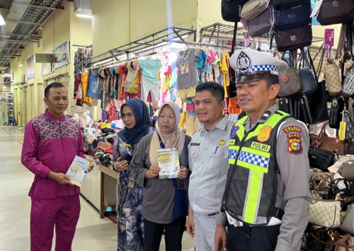 Jemput Bola, Samsat Bangkinang, Satlantas Polres Kampar dan Jasa Raharja Sosialisasi Pemutihan Pajak ke Pasar