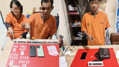 Polsek Tapung Tangkap Pasutri dan Seorang Pengguna Sabu di Kebun Sawit Kampar