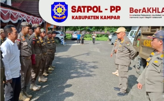 Satpol PP Kampar Turunkan Tim Jaga Ketertiban H-1 Jelang Pilkada