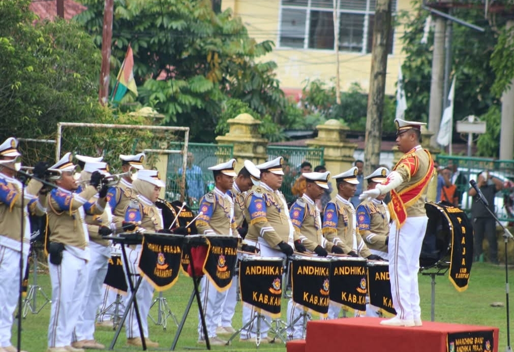 Marching Band Satpol PP Kampar Berperan Strategis dalam Upacara HUT Korpri 2024