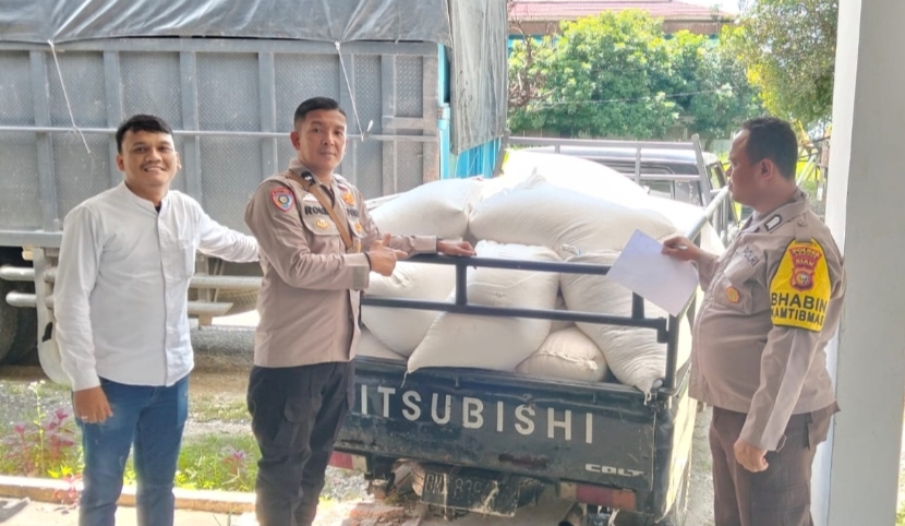 Bantu Ketahanan Pangan, Kapolsek Kampar Antar Langsung 2 Ton Jagung ke Bulog