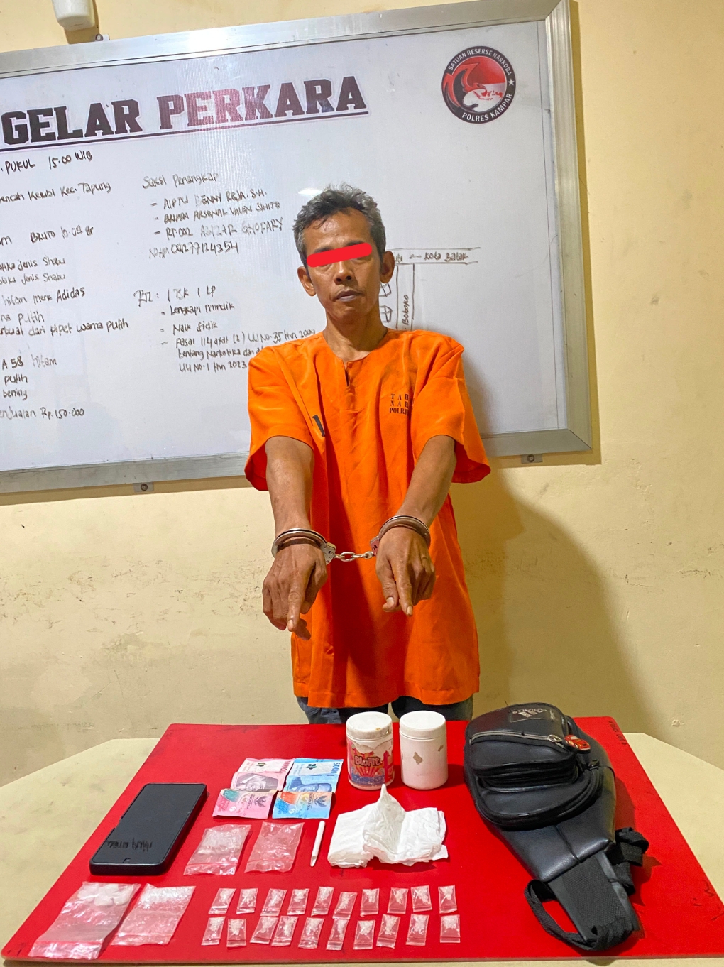 Polisi Tangkap Pria Paruh Baya Pemilik 22 Paket Sabu di Kampar